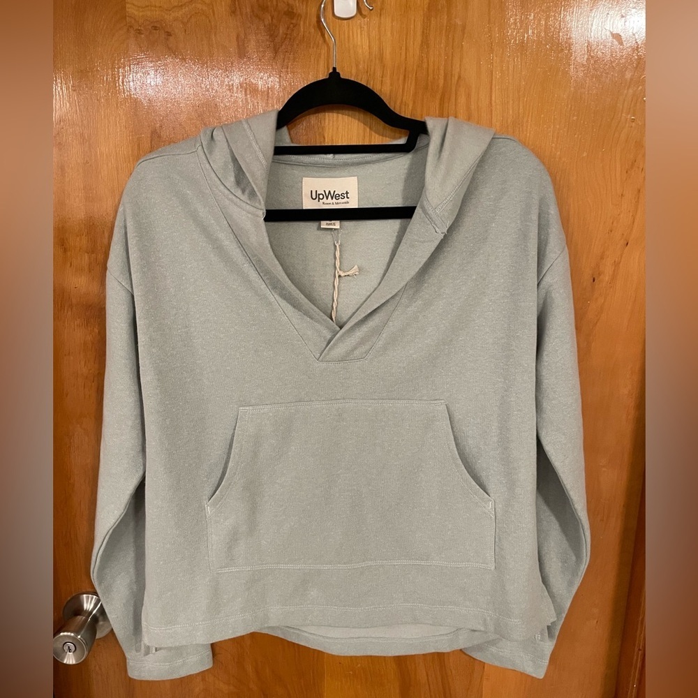 NWT UpWest Hemp Fleece V-Neck Hoodie - Picture 3 of 6